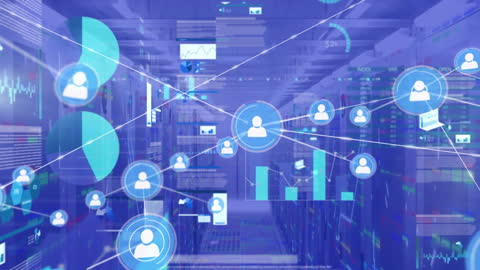 Digital Network Connecting Center in Modern Server Room