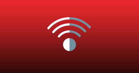 Animated WiFi Icon on Bold Red Background