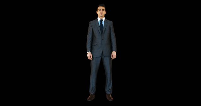 Confident Businessman Wearing Suit on Black Background - Download Free Stock Images Pikwizard.com