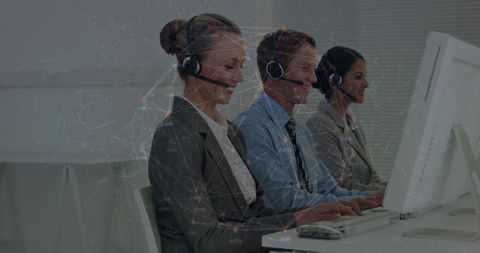 People in Call Center Providing Customer Support - Download Free Stock Images Pikwizard.com