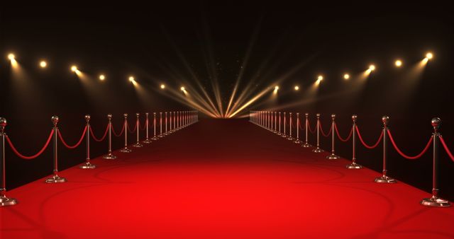 Elegant Red Carpet Entrance with Bright Spotlights - Download Free Stock Images Pikwizard.com