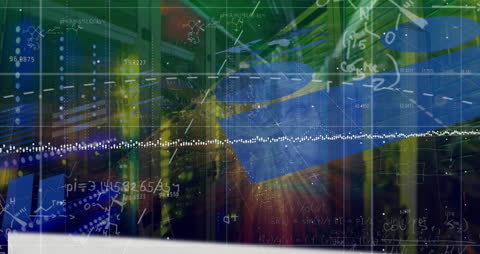 Futuristic Data Visualization in Server Room