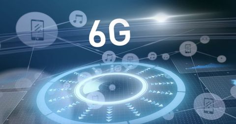 6G Network Technology with Data Processing Elements - Download Free Stock Images Pikwizard.com