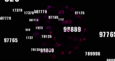 Digital Network Globe with Icons and Numbers