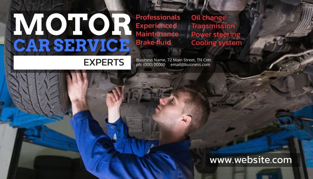 Professional Mechanic Working Under Car Ensuring Automotive Precision - Download Free Stock Templates Pikwizard.com