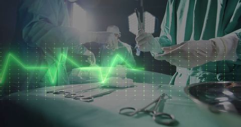 Data Overlay on Surgeons Performing Surgical Procedure - Download Free Stock Images Pikwizard.com
