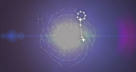 Pisces Zodiac Constellation in Cosmic Background