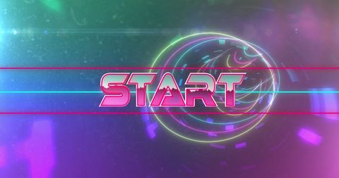 Neon Start Button with Futuristic Digital Tunnel - Download Free Stock Images Pikwizard.com