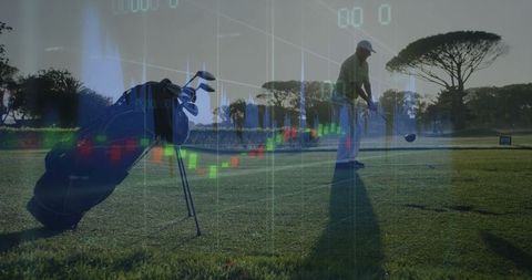 Senior Golfer Relaxing with Driver on Scenic Fairway