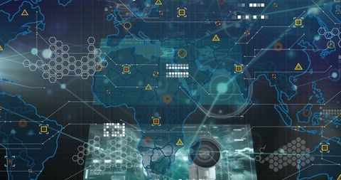 Abstract Global Network with Advanced Technology Elements - Download Free Stock Images Pikwizard.com