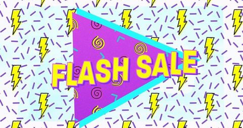 Vibrant flash sale banner with patterned background