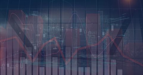 Financial Data and Graphs Overlaying Cityscape - Download Free Stock Images Pikwizard.com