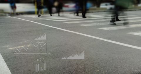 Blurred Pedestrians with Data Overlay Unplugged Connections - Download Free Stock Images Pikwizard.com