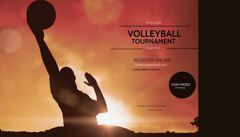 Energetic Volleyball Player Silhouette at Sunset - Download Free Stock Templates Pikwizard.com