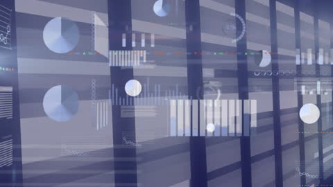 Futuristic Data Analytics Overlaid on Modern Office Background