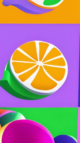 Vertical Looping Fruit Halves Grid, Grapefruit Rising, Lime Shifting, Orange Holding