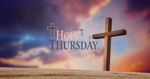 Easter Holy Thursday Cross with Sunset Skies - Download Free Stock Images Pikwizard.com