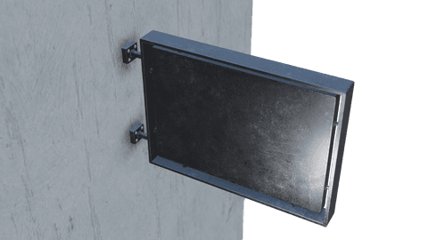 Transparent Wall-Mounted Blank Sign with Cast Iron Frame - Download Free Stock Videos Pikwizard.com