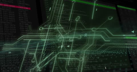 Futuristic Digital Interface and Data Processing Concept