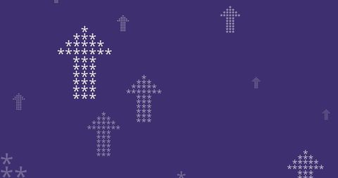 Digital arrow patterns on blue background implying growth