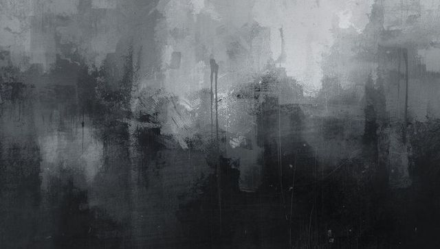 Contemporary Abstract Grayscale Art with Layered Brushstrokes