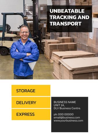 Professional Logistics & Transport Service Flyer Design - Download Free Stock Templates Pikwizard.com