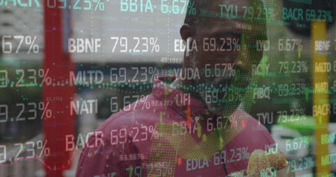 Businessman Analyzing Digital Financial Data Over Lunch