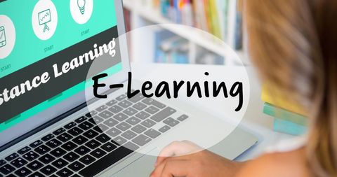 E-Learning and Distance Education Concept with Schoolgirl - Download Free Stock Images Pikwizard.com