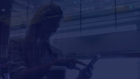 Caucasian Woman Analyzing Stock Market Data on Smartphone