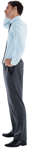 Transparent Image of a Businessman in Pensive Pose