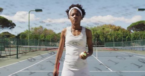 Athletic Tennis Player in Action on Court
