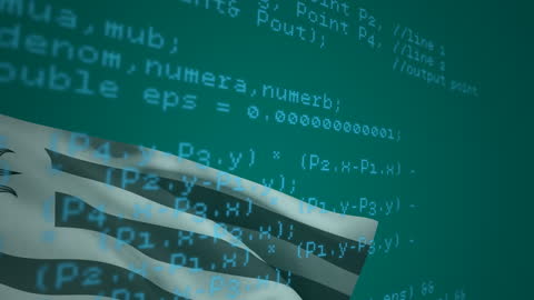 Digital Data Visualization Over Uruguay Flag