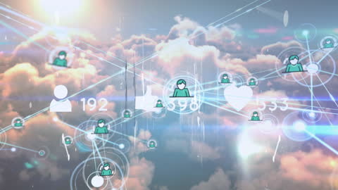 Conceptual Networking and Social Media Over Stormy Sky