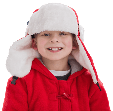 smiling boy in red winter hat on transparent background - Download Free Stock Videos Pikwizard.com