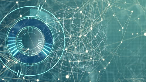 Abstract Digital Interface with Sphere and Constellations