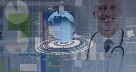 innovative health technology with male doctor smiling - Download Free Stock Images Pikwizard.com