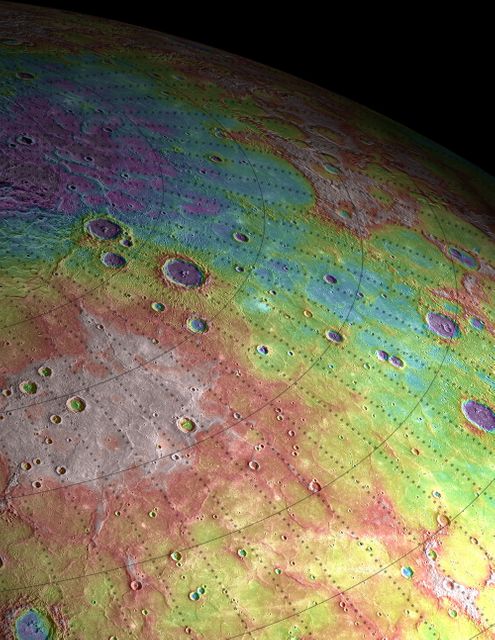Colorized Topographic Map of Mercury's Goethe Basin - Download Free Stock Photos Pikwizard.com