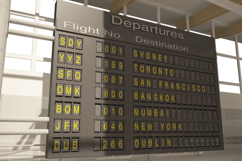 Vintage Airline Departure Board with Flight Destinations on Transparent Background - Download Free Stock Videos Pikwizard.com