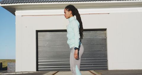 Athletic Woman Stretching Outdoors Before Workout - Download Free Stock Images Pikwizard.com