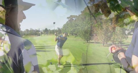 Senior Couple Enjoying Golf Game on Sunny Day
