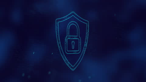 Futuristic Digital Lock Icon Representing Cybersecurity Concept