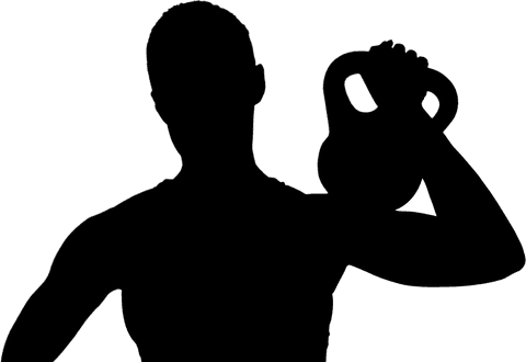 Women Exercising Kettlebell Silhouette on Transparent Background