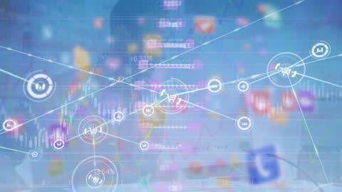 Digital Interface with Global Network Connections Visualization