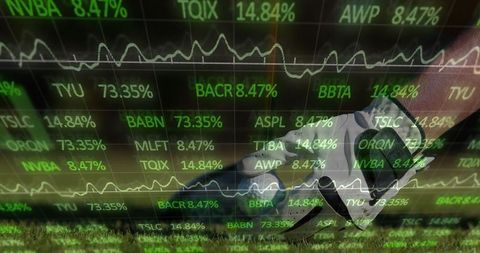 Dynamic Soccer Play Overlaid with Stock Market Growth Chart