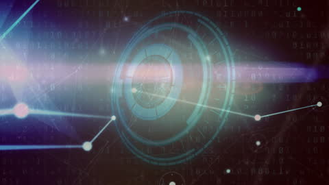 Futuristic Digital Interface with Binary Code and Connections