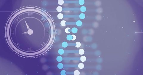 Conceptual DNA and Clock Overlap Symbolizing Genetics and Time - Download Free Stock Images Pikwizard.com