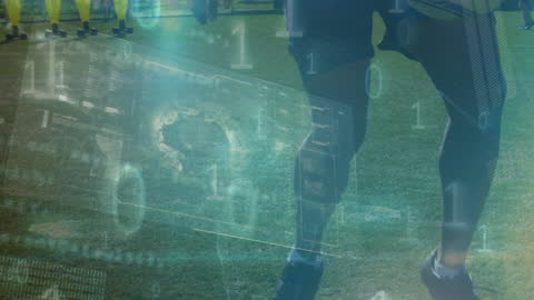 Digital Interface Overlay on Soccer Player in Motion