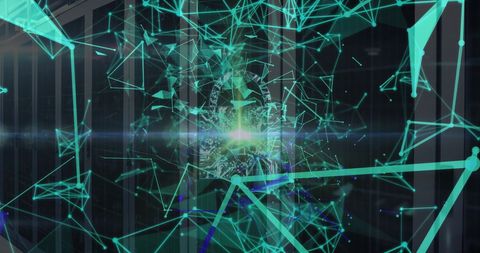 Abstract Digital Network with Computing Servers - Download Free Stock Images Pikwizard.com