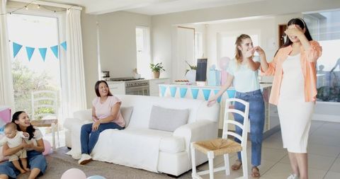 Happy Friends Celebrating Baby Shower Together