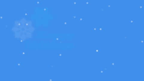 Falling Snow Over Blue Background for Holiday Celebrations